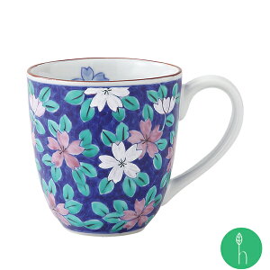 幸祥 錦二色花紋 マグカップ(約12×8×9cm/約300cc) 幸祥 和 食器 モダン おしゃれ 北欧 料理 贈り物 御祝 プレゼント 日本製 磁器 陶器