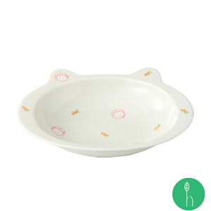 〈こども食器〉 兎々(とと) カレー皿 (約19.5×14.5×4cm) ピンク / 浜陶 重山 和 食器 モダン おしゃれ 北欧 料理 贈り物 御祝 プレゼント 日本製 磁器 陶器