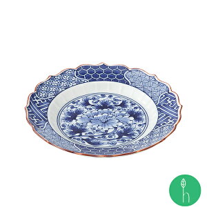 祥瑞牡丹 桔梗象嵌取皿(約φ16×2.5cm)浜陶 高山 和 食器 モダン おしゃれ 北欧 料理 贈り物 御祝 プレゼント 日本製 磁器 陶器