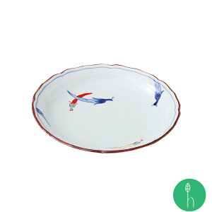 染錦胡椒 5.5寸皿 (約φ16.5×3cm)浜陶 和山 和 食器 モダン おしゃれ 北欧 料理 贈り物 御祝 プレゼント 日本製 磁器 陶器