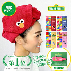 【今なら！ヘアピン付き】【RSL出荷】＼セサミストリート限定デザイン／ 美容師さんが考えた髪のためのタオル ヘアドライタオル マイクロファイバータオル ハホニコ meets セサミ ストリートタオル　エルモ｜クッキーモンスター｜ビッグバード｜アビー