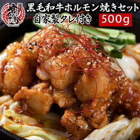 国産和牛ホルモン焼きセット（500g）自家製タレ付き バーベキュー BBQ 焼肉 国産 牛 ホルモン ホルモン鍋 ホルモン炒め 和牛 お試し 御祝い ホルモン揚げ もつ鍋 ホルモン焼き ホルモン おつまみ 家飲み お祝い 誕生日 昼ご飯 ミックス ホルモンうどん 母の日 父の日