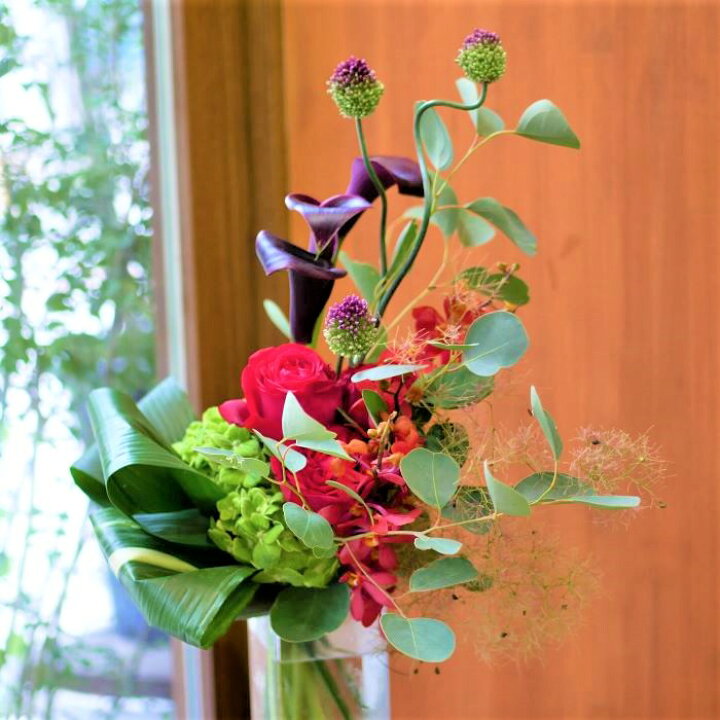 楽天市場 花束 フラワー 花 かわいい 誕生日 お祝 開店祝い カラー バラ モカラ あじさい 赤 の カッコいい 花束 送料無料 花匠美ブランド 誕生日 開店祝い お悔やみ 花匠美