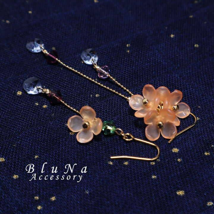 楽天市場】【 送料無料 】 ピアス イヤリング 金木犀 秋の花 手染め 