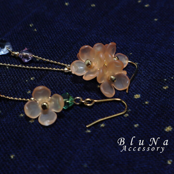 楽天市場】【 送料無料 】 ピアス イヤリング 金木犀 秋の花 手染め 