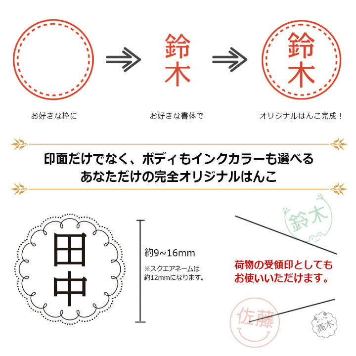 楽天市場 自分だけのオリジナルデザインはんこ シヤチハタ キャップレス９ 飾り枠 シャチハタ スタンプ ハンコ はんこキング 印鑑 シャチハタ