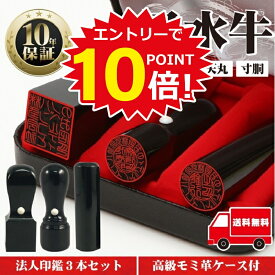 【全商品ポイント10倍！】法人印鑑 セット 3本 法人印 はんこセット 電子印鑑 【代表印18 銀行印16.5 角印21 黒水牛 】 ハンコ 判子 3本セット 法人印鑑セット 会社印鑑 印鑑3本セット 会社印 銀行印 ケース付 オーダー判子 印章 会社設立 法人用 即日 認印 社判