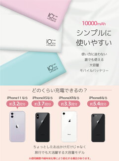 【期間限定特価】【月間MVP受賞】【2020最新モデル】モバイルバッテリー大容量10000mAhiPhone軽量小型薄型ケーブル内蔵スマートフォン充電器パワーバンクテレワーク在宅自宅待機【メール便専用】