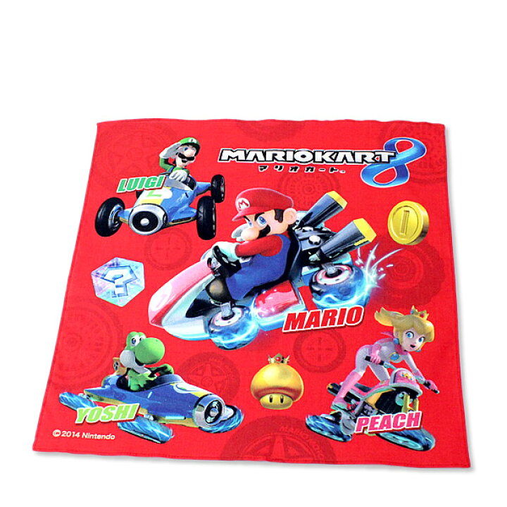 楽天市場 マリオカート8 ハンカチ スーパーマリオ グッズ M便 1 1 キャラクターランド はなはな