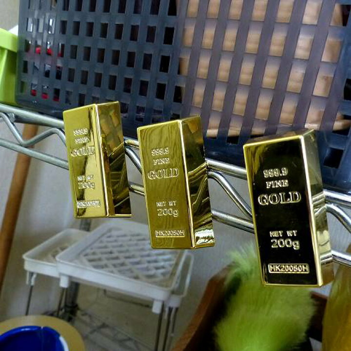楽天市場】金塊レプリカ ゴールドバー マグネット 磁石 大 3個セット 