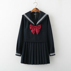 セーラー服 3点セット ハロウイン 学生服 衣装 仮装 制服 コスチューム ネイビー 学生服 上下セット セーラー服　長袖 セーター別売有 女子制服　JK制服　コスプレ 高校生 可愛い レディース 衣装 学園祭 大人 セクシー Osaka Haru プレゼント