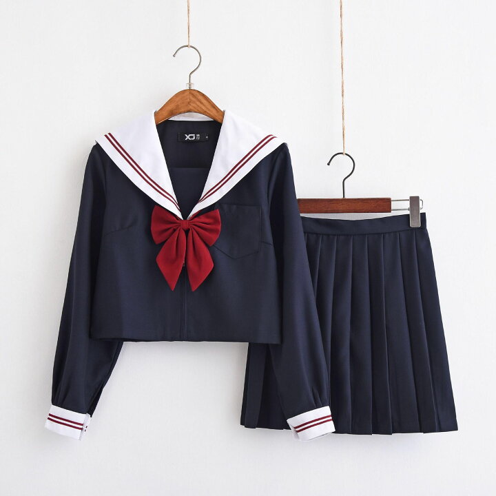 楽天市場 学生服 新入荷 袖 赤色リボン ネイビー 上下セット セーラー服 女子制服 Jk制服 コスプレ 高校生 コスプレ可愛い レディース 衣装 学園祭 大人 セクシー コスチューム衣装 Haru2 楽天市場店