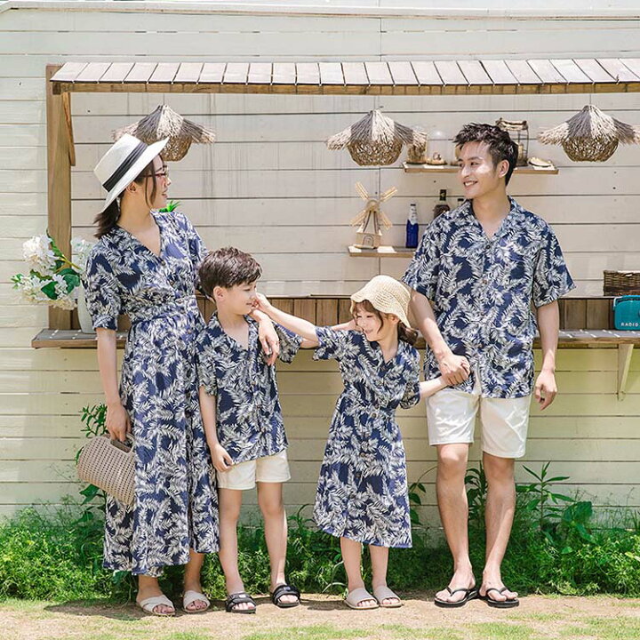 楽天市場】親子ペアルック リンクコーデ Vネック ワンピース シャッツ 