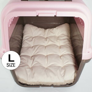 縁無し クッションベッド 丈夫な8号帆布生地 生成ファー Lサイズ / ヘレンズ ペットベッド 犬 猫 キャンピング ペット クレートマット クレートクッション クレートベッド