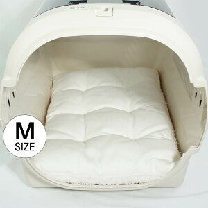 縁無しクッションベッド 丈夫な8号帆布生地 オフホワイトファー Mサイズ / ヘレンズ ペットベッド 犬 猫 キャンピング ペット クレートマット クレートクッション クレートベッド 噛み