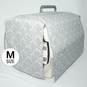 ペット キャリー 目隠し イージーカバー ショルダーベルト対応 ダマスク グレーマルチ幅 Mサイズ / ヘレンズ ペットベッド 犬 猫 ペット キャンピング クレートカバー キャリーカバー