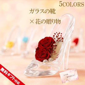 ＼クーポン配布／ 誕生日 プレゼント ギフト プリザーブドフラワー ガラスの靴 結婚祝い 退職祝い 母の日 カーネーション バラ プレゼント 贈り物 おしゃれ 結婚記念日 報 結婚式 女性 花 バラ プロポーズ お祝い 贈り物 バレエ ピアノ 発表会 靴 ハイヒール シンデレラ