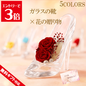 ＼クーポン配布／ 母の日 ギフト プリザーブドフラワー ガラスの靴 誕生日 結婚祝い 退職祝い 母の日 カーネーション バラ プレゼント 贈り物 おしゃれ 結婚記念日 報 結婚式 女性 花 バラ プロポーズ お祝い 贈り物 バレエ ピアノ 発表会 靴 ハイヒール シンデレラ