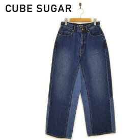 30%OFF セール SALEキューブシュガー CUBE SUGAR 2022AW 12.5ozデニムマチ付きワイドストレートパンツ 12062175 【M】【メール便不可】