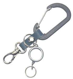 栃木レザー キーホルダー メンズ レディース【日本製】栃木レザー&軽量アルミカラビナ&リールキー&ミニナスカン キーホルダー★アクセサリー プレゼント 贈り物 ハイスタイル