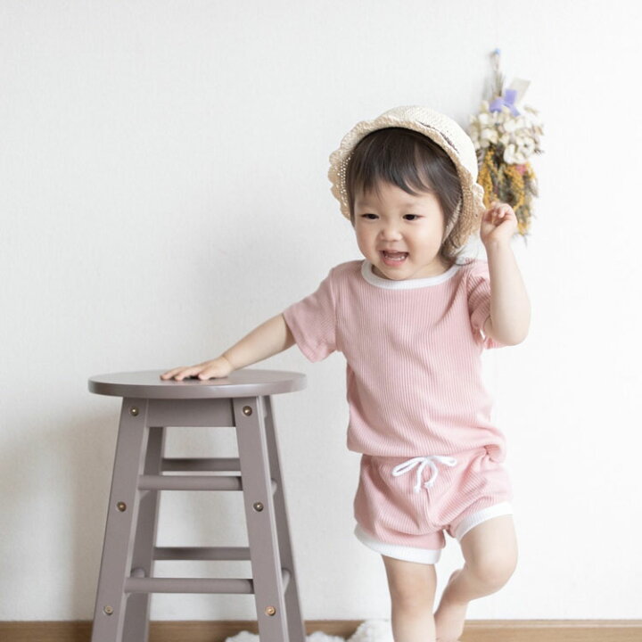 楽天市場 ベビー服 セットアップ 上下セット 子供服 子ども服 男の子 女の子 ベビー キッズ 春 夏シンプル リブ 半袖 夏服 春服 おしゃれ 可愛い かわいい 保育園 幼稚園 70 80 90 100 110 出産祝い キッズ服 安い 韓国 コットン 韓国ベビー服