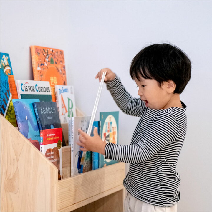 楽天市場】【お買い物マラソン中P3倍】 絵本棚 ヒノキ おしゃれ スリム 