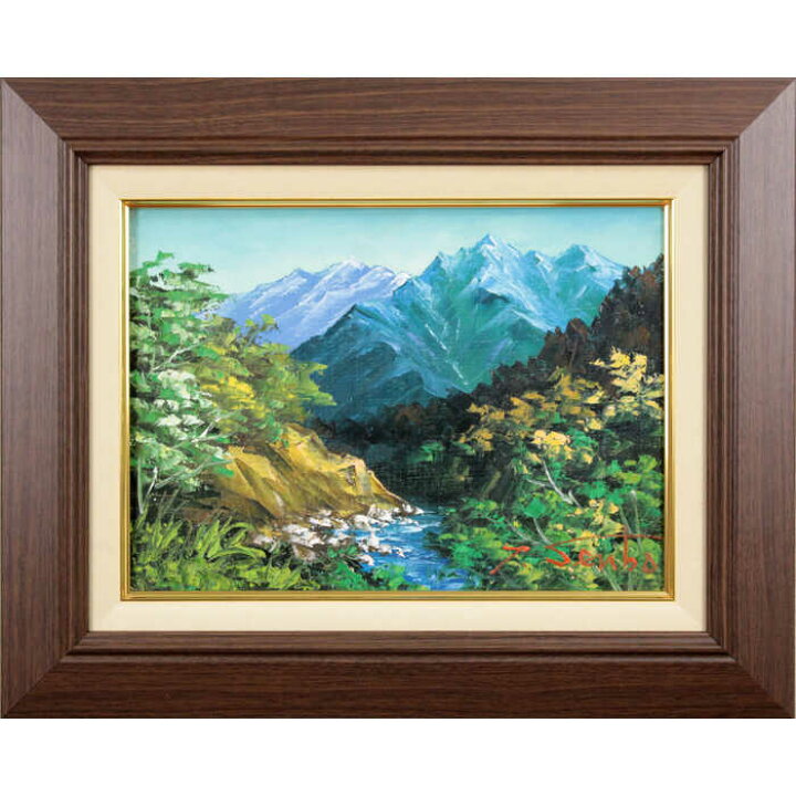 楽天市場】絵画 泉羽鶴美 油絵・油彩画 『南アルプス』 山 植物 風景 