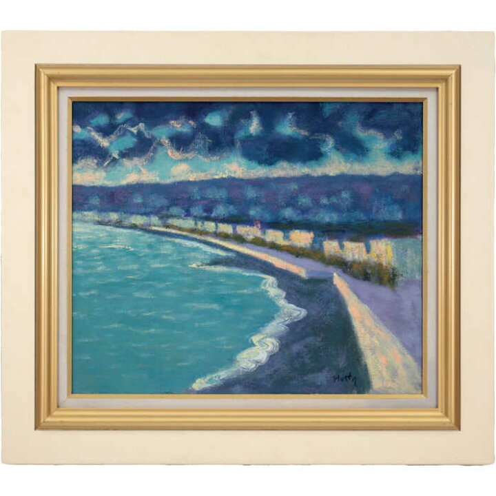 楽天市場】絵画 堀田高 油絵・油彩画 『ニース たそがれ』 夕日 海 