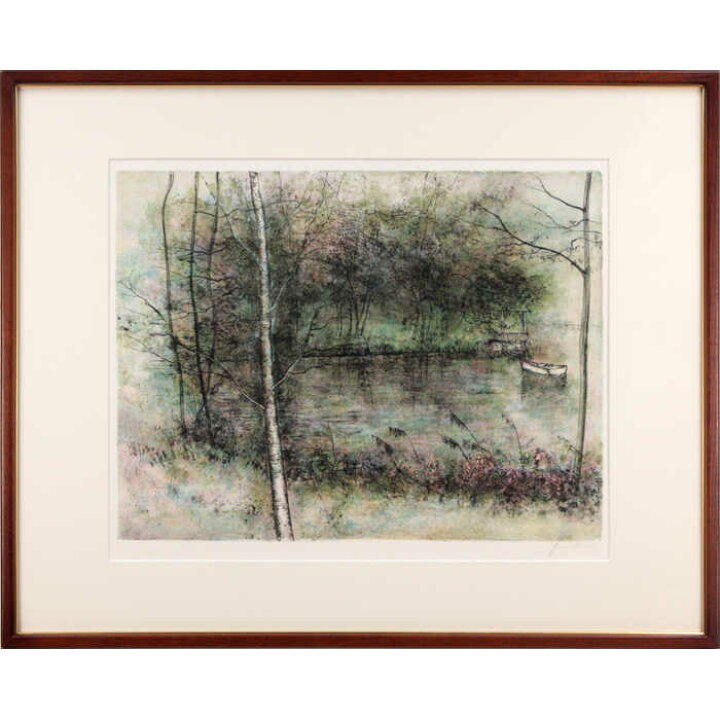 楽天市場】絵画 ベルナール・ガントナー リトグラフ 版画 『森の池 