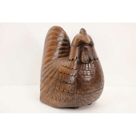 木彫り 『ニワトリの小物入れ #12 東南アジア』 鳥 美術品 アート