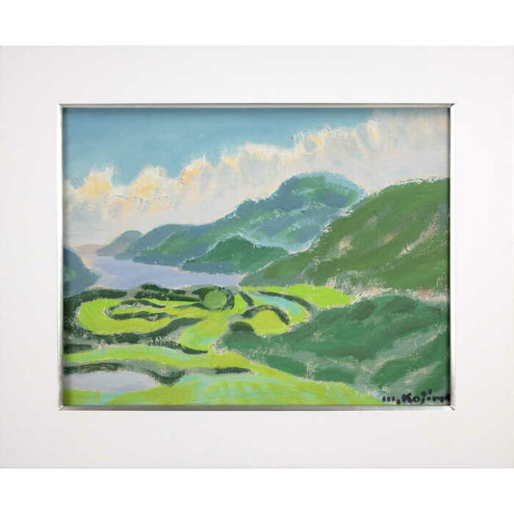 楽天市場】絵画 小島真佐吉 油絵・油彩画 『芦ノ湖展望（乙女峠）』 山 
