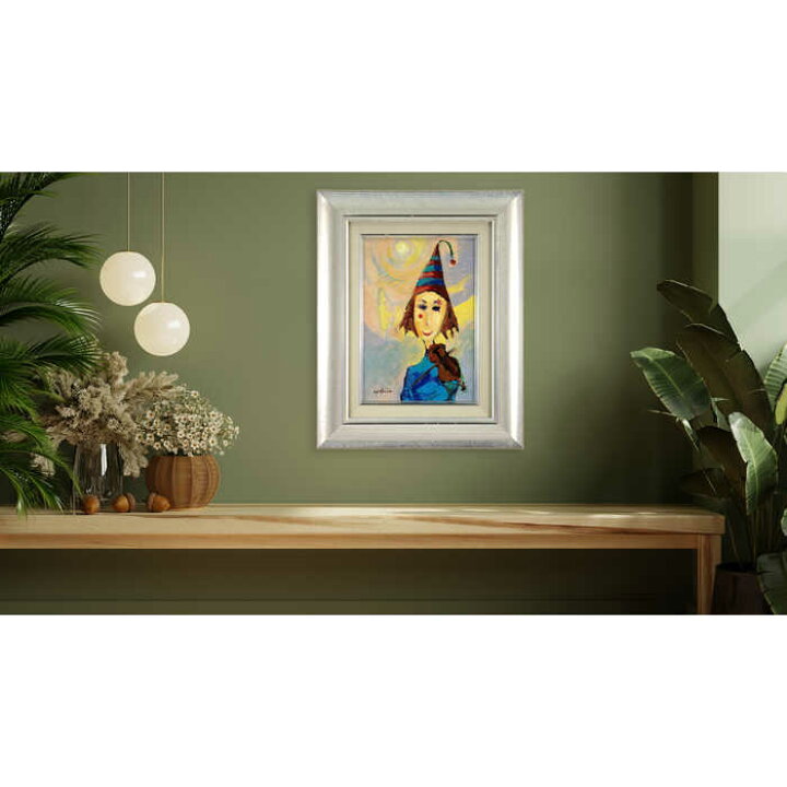 楽天市場】絵画 高橋芳夫 油絵・油彩画 『道化』 人物 太陽 楽器 顔  