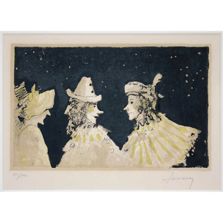 楽天市場】絵画 ジャン・ジャンセン リトグラフ 版画 『月光』 人々 星  