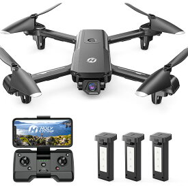 100g未満 HolyStone ドローン 1080Pカメラ付き GPS搭載 バッテリー3個 42分飛行時間 120°カメラ リターンモード フォローミーモード 高度維持 ウェィポイントモード 2.4GHz モード1/2自由転換 国内認証済み クリスマスプレゼント HS155