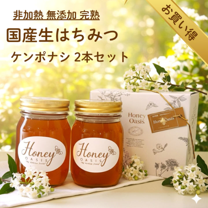 日本蜜蜂の天然ハチミツ 無添加 非加熱 内容量500g × 2本 日本蜜蜂