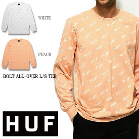 HUF ハフ BOLT ALL-OVER L/S TEE ハフ 雷 イナズマ 高級ライン ロングスリーブ 長袖 Tシャツ ハフ ストリート スケート メンズ ファッション お洒落 大きいサイズ アメリカンサイズ 2018SS 春夏 あす楽 S M L XL