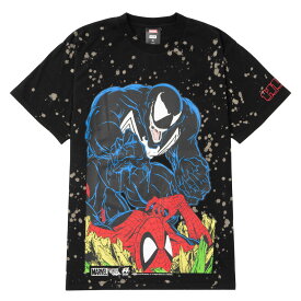 HUF X SPIDERMAN ハフ スパイダーマン コラボ Tシャツ 半袖 限定 S~XXL ストリート スケート ファッション メンズ レディース 男女兼用 スケート ブランド S M L XL プレゼント フロントプリント zozotown TS02054 VENOM IS BACK TEE BLACK TS02059HO22 黒 MAVEL ゾゾタウン