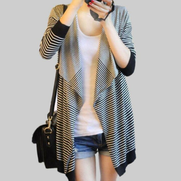 楽天市場】カーディガン ボーダー柄 ニット カーデ レディース ニット  