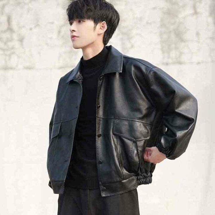 楽天市場】レザージャケット メンズ PU ライダース ジャケット  