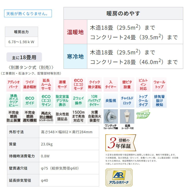 楽天市場】【残りわずか！在庫処分特価】 FF式ストーブ コロナ 