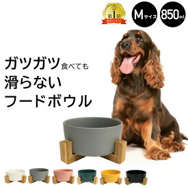 木製スタンド付き フードボウル M 850ml 木製 犬 猫 食器 フードボール スタンド 台 セット 餌台 ネコ食器 陶器 犬用 猫用 ペットボウル 水飲み皿 ウォーターボウル 餌入れ 水入れ おしゃれ 餌皿 エサ皿 北欧 犬用食器