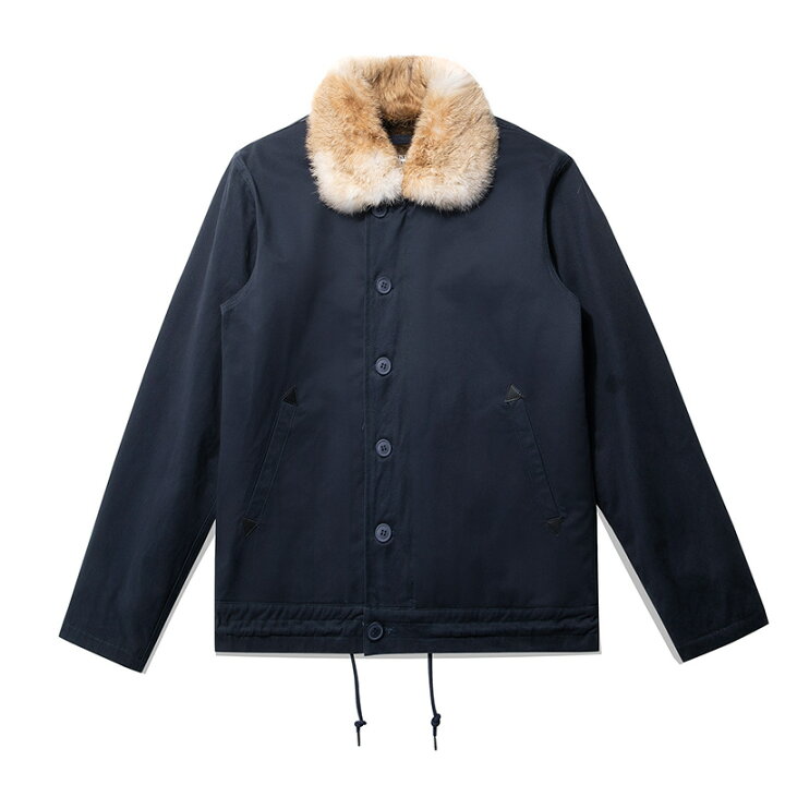 楽天市場】ラビットファー襟 Deck Jacket ミリタリージャケット メンズ 
