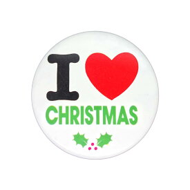 【中古】クリスマス 缶バッジ I LOVE CHRISTMAS アイラブ 缶バッチ ハート 服飾 イギリス 輸入雑貨 ピンバッジ ピンバッチ
