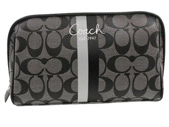 Coach Bag Pouch F43505 Black X White Heritage Stripe Medium Cosmetic Outlet Product Women S Coach Bag Pouch F43505 Black X White Heritage Stripe Medium Cosmetic Outlet Product Women S