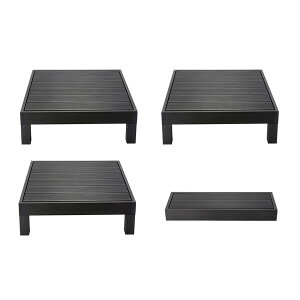 ウッドデッキ 組合せ4点セット 本体3 ステップ1 人工木 樹脂 ベランダ テラス 縁側 庭 縁台 DIY 組立て簡単 錆びない 腐らない デッキ 水洗い ブラシ 台 段差解消 段差軽減 洗濯物干し 洗濯物