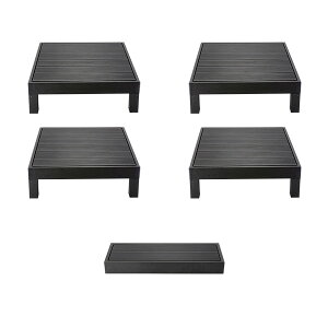 ウッドデッキ 組合せ5点セット 本体4 ステップ1 人工木 樹脂 ベランダ テラス 縁側 庭 縁台 DIY 組立て簡単 錆びない 腐らない デッキ 水洗い ブラシ 台 段差解消 段差軽減 洗濯物干し 洗濯物