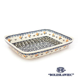 [Zaklady Ceramiczne Boleslawiec/ザクワディ ボレスワヴィエツ陶器]グラタン皿(スクエア)-887 ポーリッシュポタリー ポーランド陶器