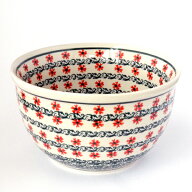 [Zaklady Ceramiczne Boleslawiec/ザクワディ ボレスワヴィエツ陶器]内側柄ありラウンドボウル(Lサイズ)-…