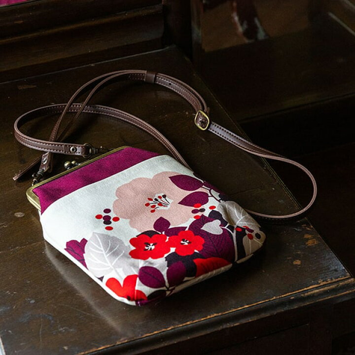 楽天市場】亥之吉 4寸縦型ポシェットがま口 はなもゆ 花燃ゆ 赤 緑  