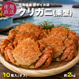 お中元 クリガニ 栗蟹 北海道産 姿 ボイル 冷凍 殻付き 10尾 計2kg 1尾あたり約180g～220g 海鮮 ジェネリック毛蟹 カニ 北海道で漁獲し、北海道で加工 殻付き サイズ不揃い 蟹 ジェネリック毛蟹 母の日 父の日 お中元 御中元 ギフト【送料無料】